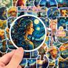 50 Van Gogh Starry Sky Stickers World Famous Paintings Art Oil Paintings Wind Favorite Van Gogh Star Mystery Personality Diy Stickers