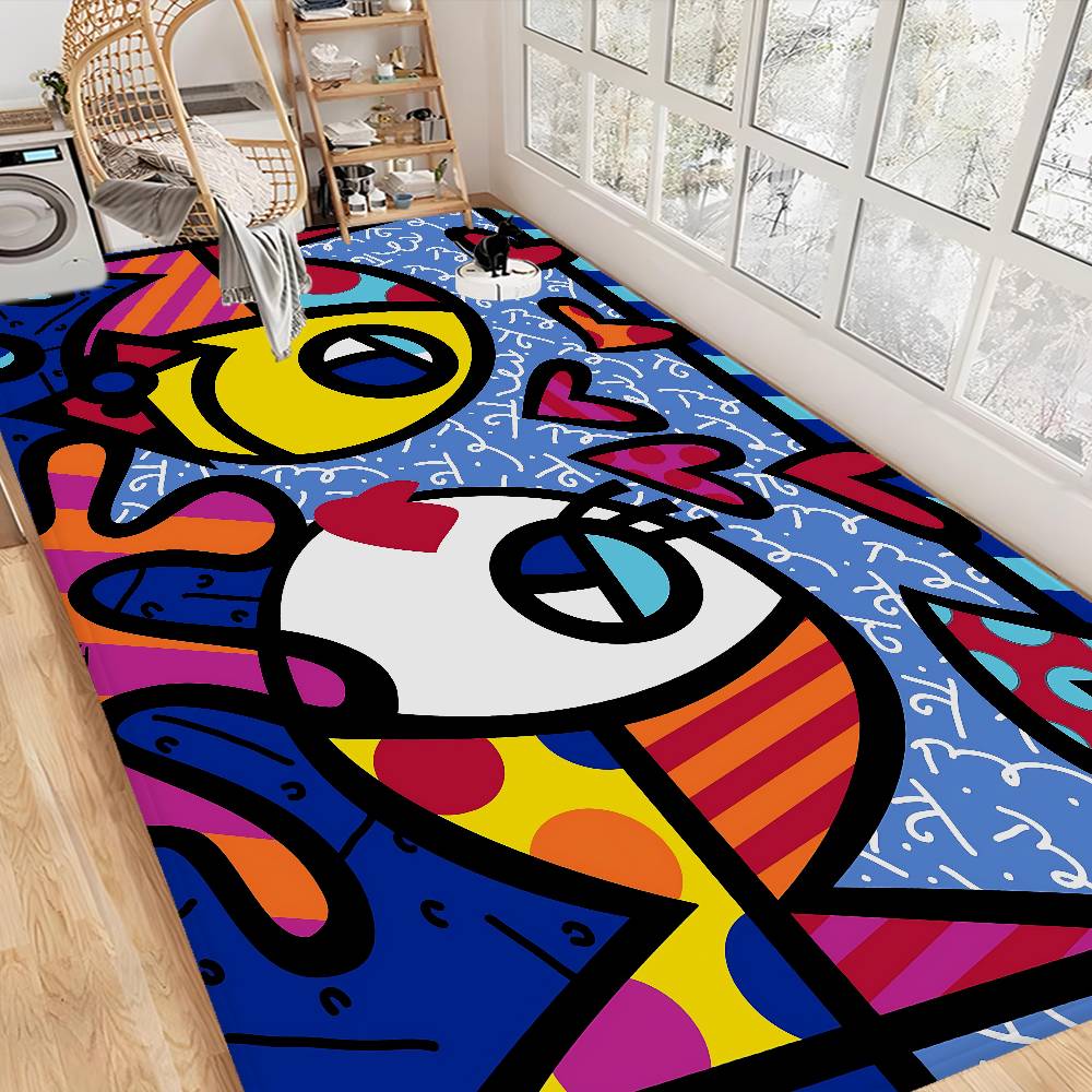 Artist R-Romero B-Britto Door Mat Washable Non-Slip Living Room Sofa Chairs Area Mat Kitchen Doormat Area Rug