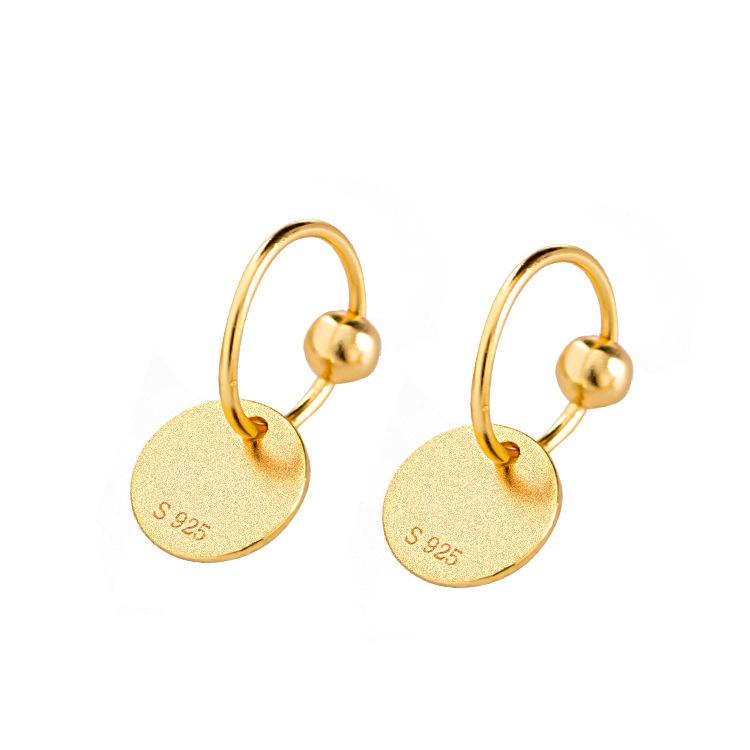 Japanese and Korean Simple Round Earrings Temperament Frosted Ear Buckle Fashion Hong Kong Style Earrings