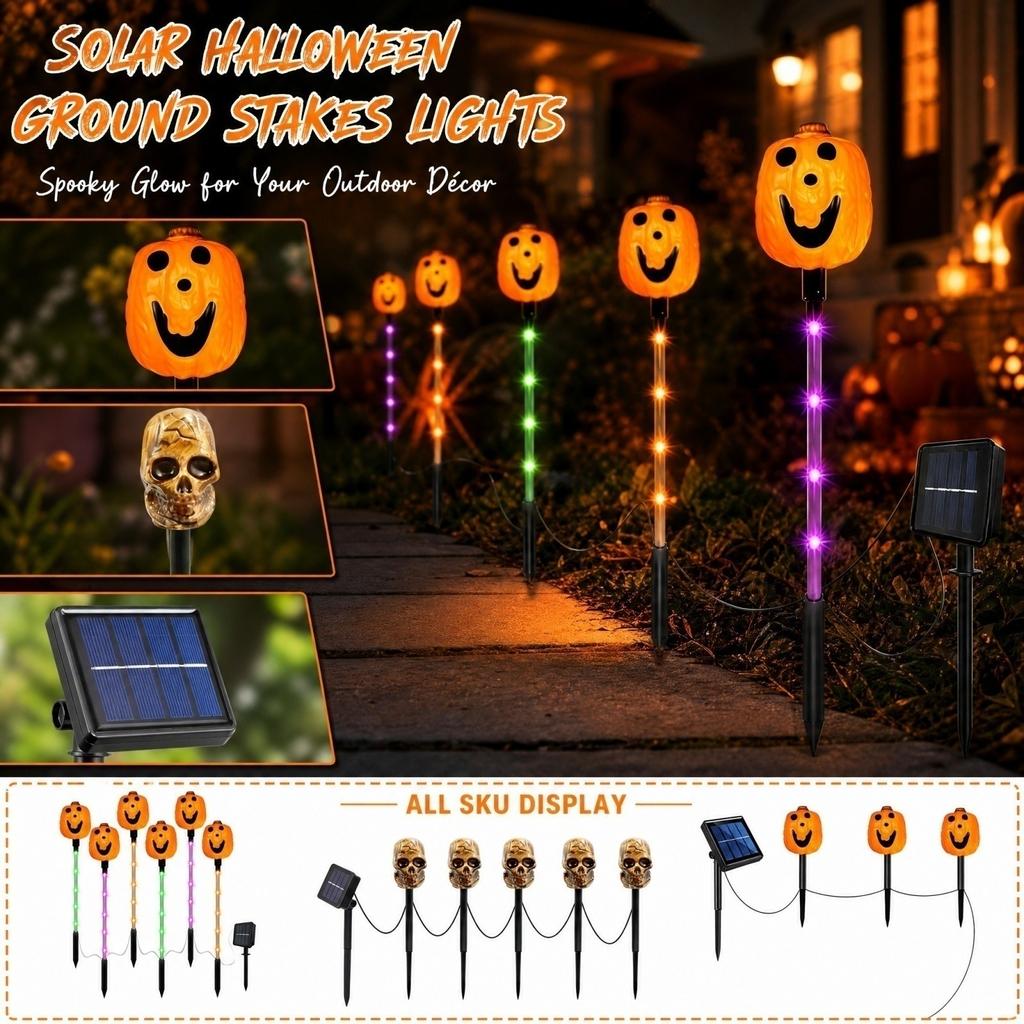 Powered Ground Stake Lights for Halloween Outdoor Garden Decor