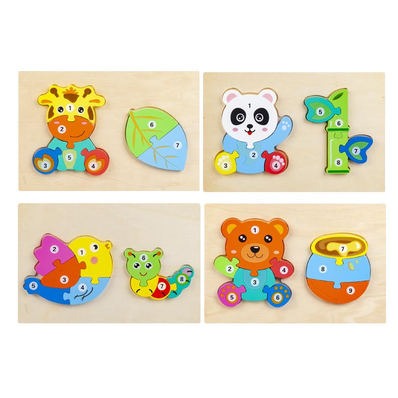 Toddler Montessori Puzzle: Animal Food Chain & Number Recognition Game.