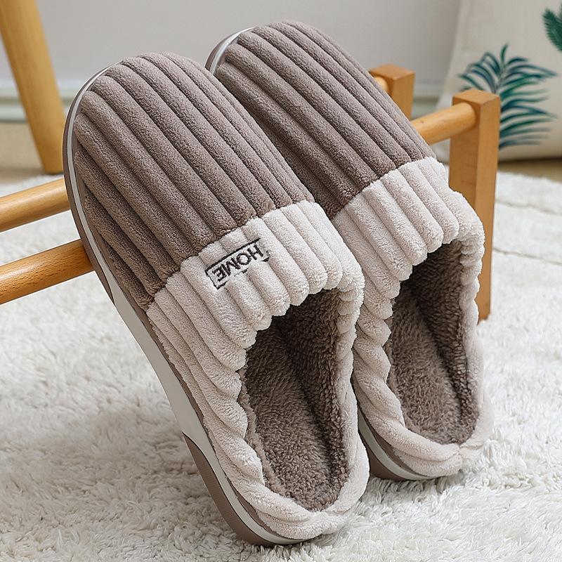 Cotton slippers household winter thickened plush warm home indoor couple non-slip slippers winter cotton mop comfortable