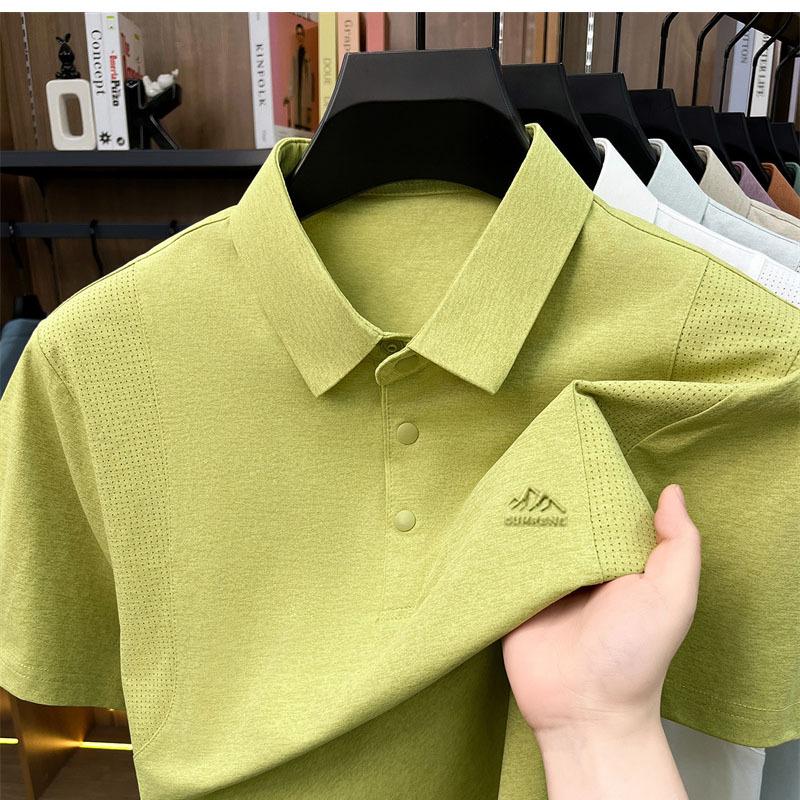 Men's Short Sleevepolo Quick-Dry Breathable Lapel Collar Printed Casual Fashion Versatile T-Shirt Top