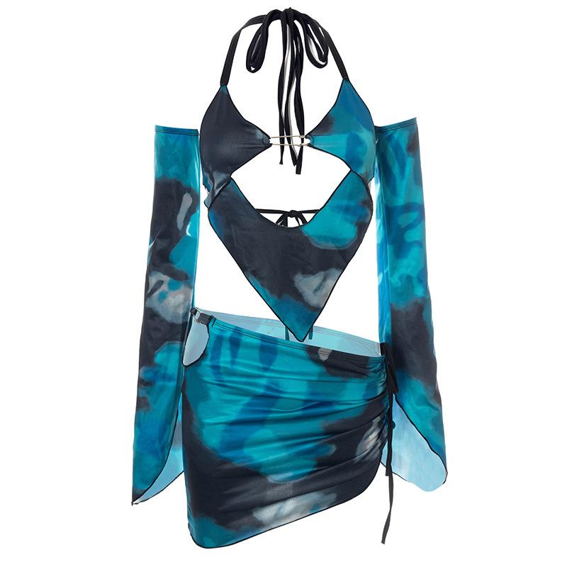 Set două piese Top tub Y2k și fuste mini Seturi asortate ținute sexy de club pentru femei 2022 Seturi de rochii de seară de club pentru ieșire