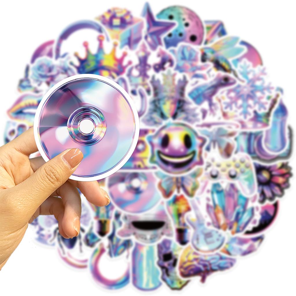 50 Steam Wave Psychedelic Graffiti Stickers Guitar Notebook Suitcase DIY Waterproof Stickers