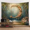Floral Landscape Tapestry, Polyester Wall Hanging Cloth, Bedroom and Dormitory Background Bohemian Home Decoration Fast Shipping