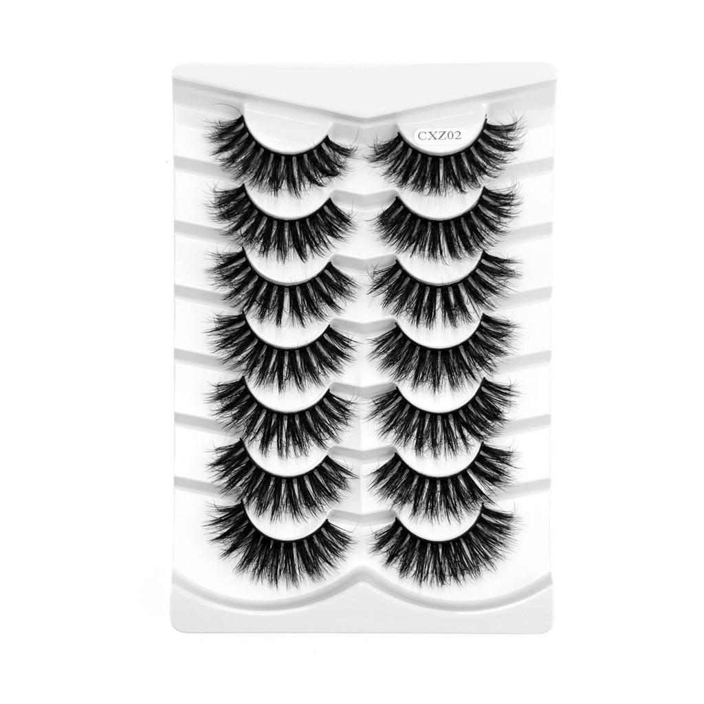 Xiaomi HBZGTLAD 3D Natural Cat Eye Fluffy Soft Cross 7 Pairs of Comic Eyelashes Wispy Natural Eyelash Extension Eyelashes