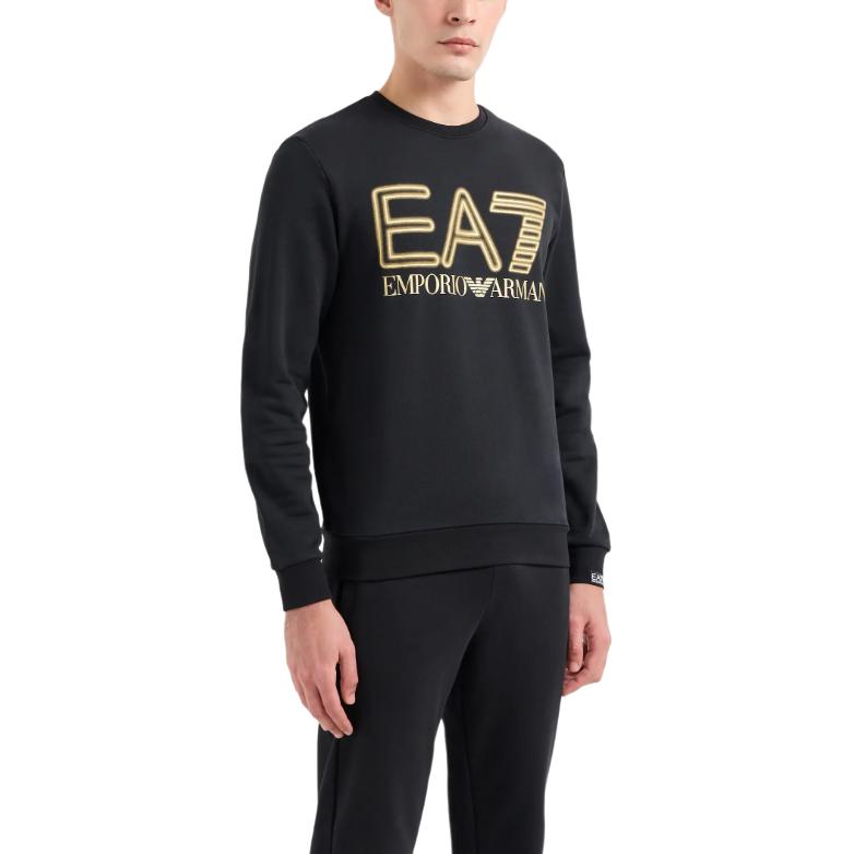 Emporio Armani EA7 SS24 Sweatshirt Herren Schwarz 3DPM63-PJSHZ-0208