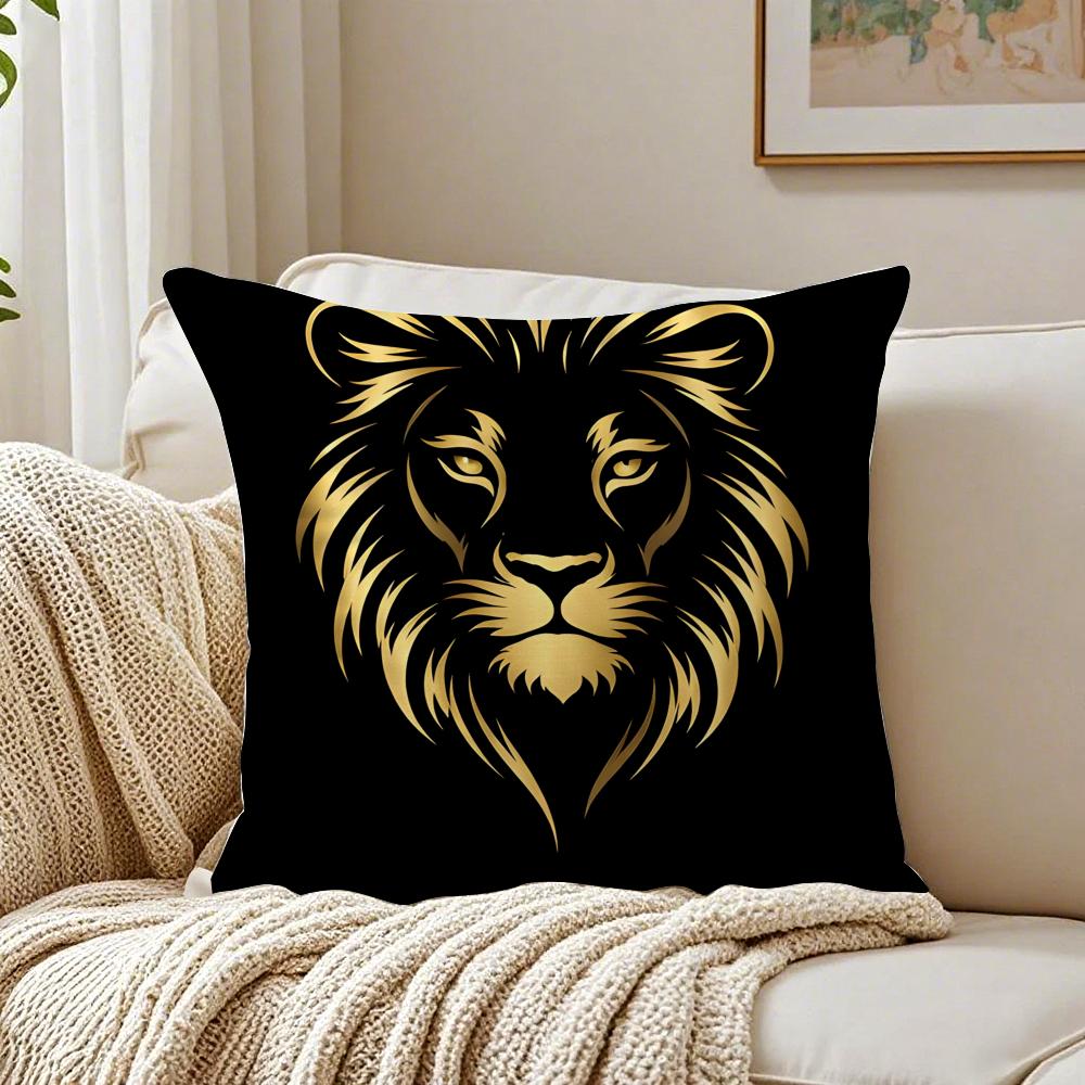 B-Black Gold Eagle Pillow Luxury Decor Cushion Cushion Cover Pillowcase Anti-Dustmite Living Room Sofa Decor Cushion Room
