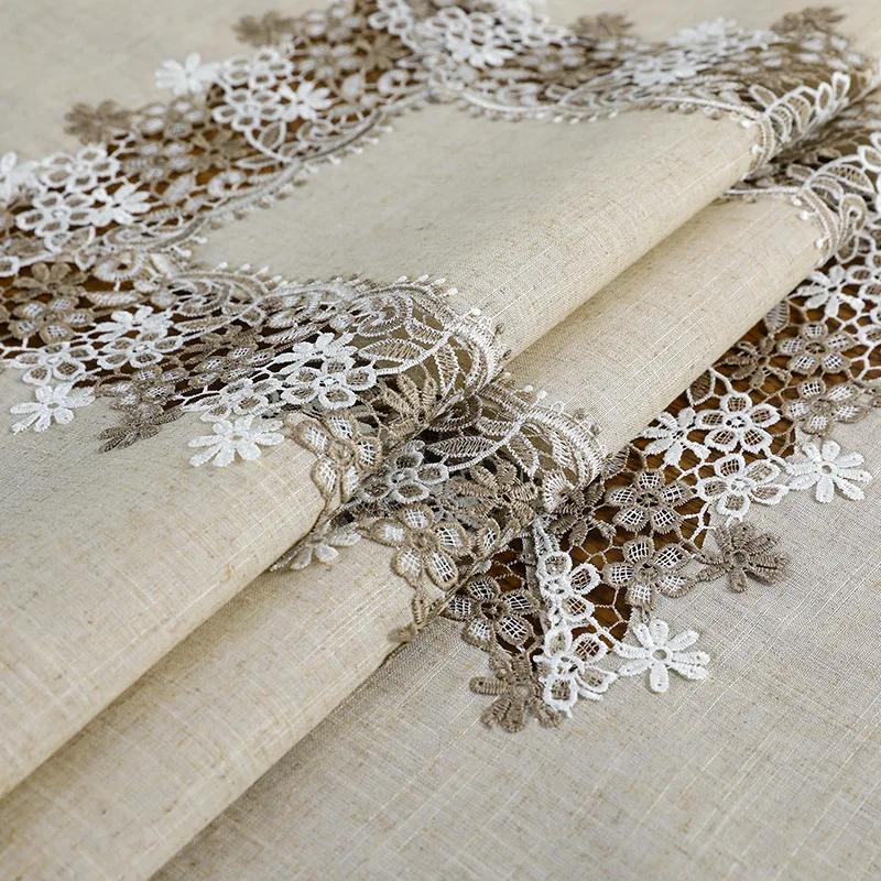 Limple Cotton Linen Table Cloth Lace Table Sheet Towel Round Table Cover TV Ark Cover Cloth Household Supplies dinnerTable Cover
