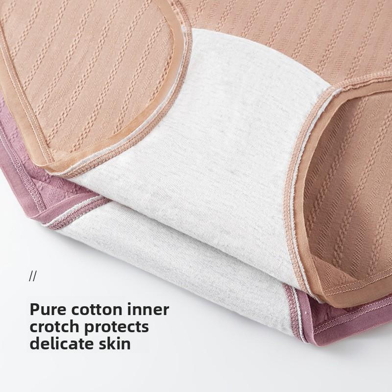 Plus Size Women's Spring and Summer Cotton 10A Anti Bacterial Cotton Long Crotch High Waist Tuck Briefs