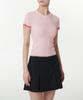 MUSINSA STANDARD WOMAN Women'S Ribbed Mini Boucle Tipping Short Sleeve Knit [Pink]