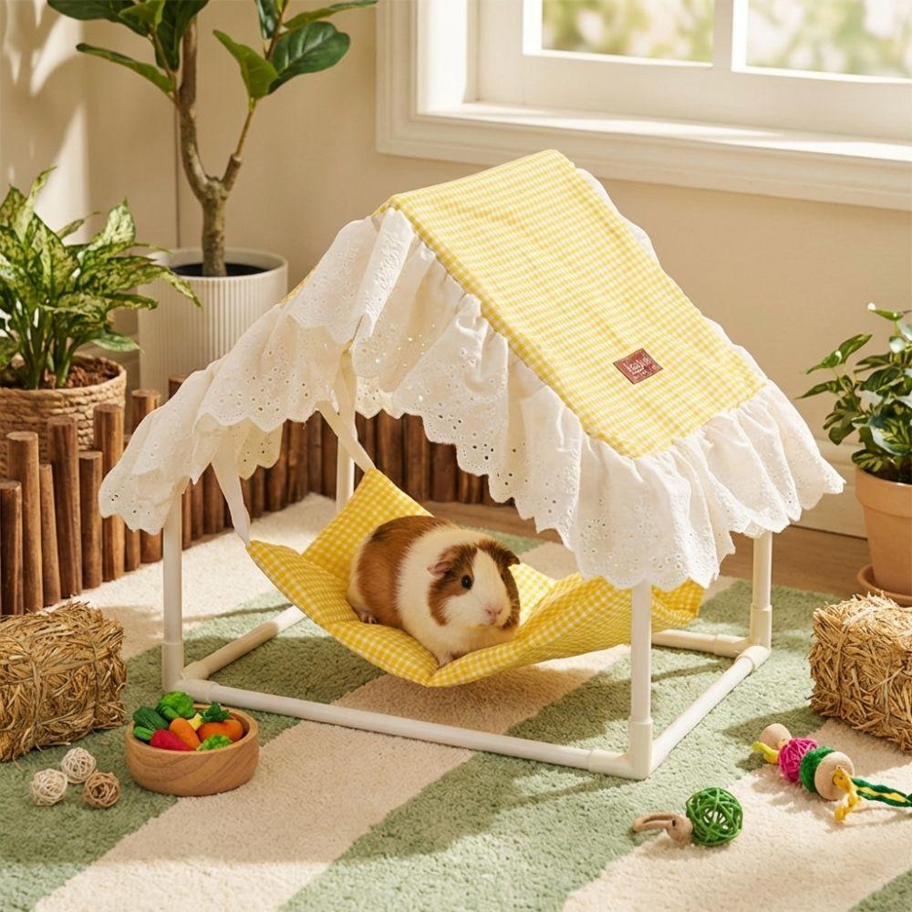Ventilated Hamster Triangle Tent Sunshade Hanging Sleeping Bed Cozy Pet Shelter  Small Animals
