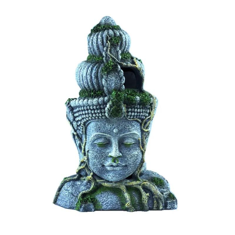Aquarium Dekoration Antiker Stein Buddha Harz Figuren Landschaftsgestaltung Aquarium Ornament Fischbecken Aquarium Dekoration Zubehör