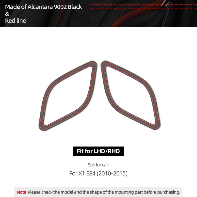 Für BMW X1 E84 2010-2014 Hergestellt aus Alcantara Auto Innenraum Armaturenbrett Seitenlüftungsauslass Zierrahmen Aufkleber Tuning Zubehör