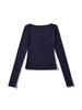 Women's Autumn Spicy Girl Square Neck Faux Cashmere Long Sleeve Top