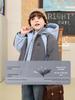 2025 New Boys' Color Block Waterproof Hooded Cotton Jacket with Fleece