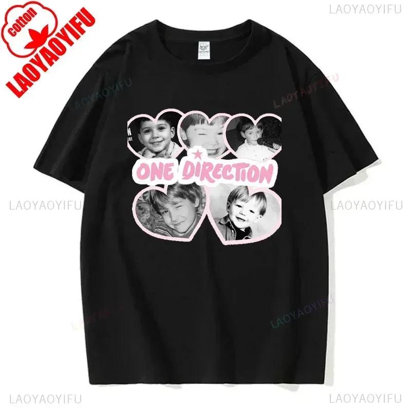 I Love One Directions Print T-Shirts Rapper Short Sleeve T Shirt Vintage Singer Tops Summer Cotton Hip Hop Men Women Tee-shirts