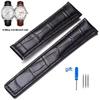 20mm 22mm 24mm Genuine Leather Watchbands for Tag Heuer Series Elastic Waterproof Cowhide Strap Folding Buckle