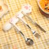 Lustige Essstäbchen Bestecksets Katzenpfoten-Essstäbchen für Erwachsene Wiederverwendbares Edelstahl-Essbesteck Gabel- und Löffelset für zu Hause