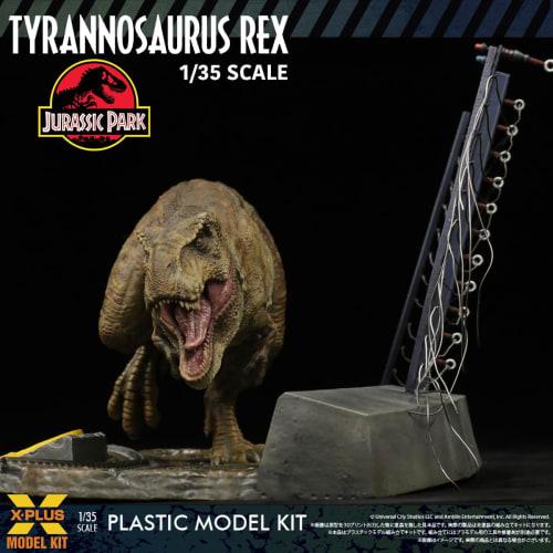 X-Plus Jurassic Park Tyrannosaurus Rex 1/35 Scale Unpainted Plastic Model Kit