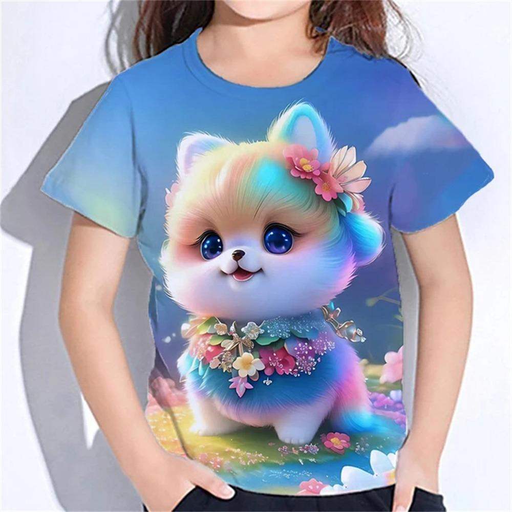 Animals 3d Print T Shirts Summer New Casual Baby T-Shirts Cute Cartoon Fashion Girl Clothes Short Sleeve Tees Girls Top