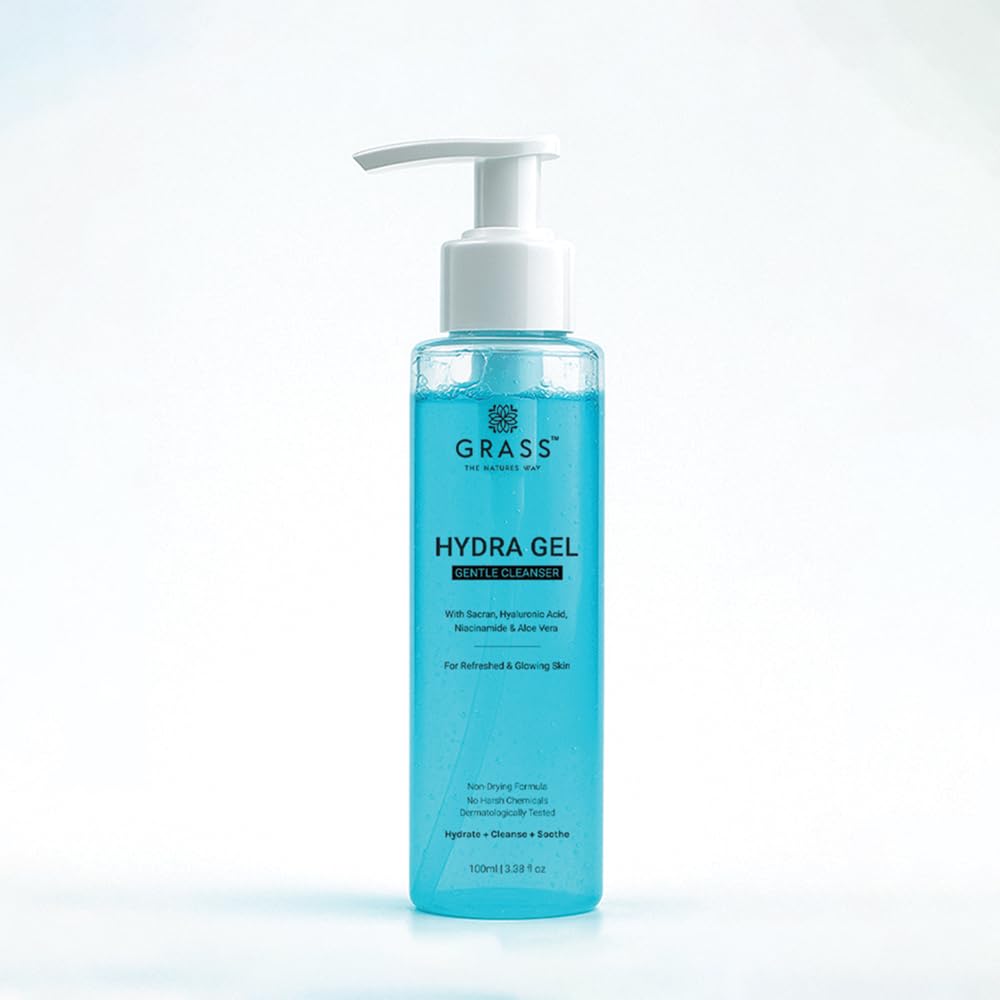 Grass Hydra Gel Gentle Cleanser with Niacinamide & Hyaluronic Acid | Gentle Skin Cleanser & Deep Cleansing Gel Face Wash | Cleanser for All Skin Ty
