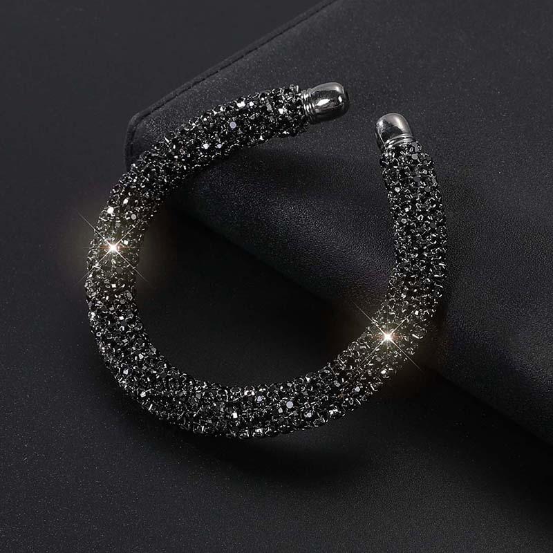 Открытый браслет-манжета полностью из страз для женщин, сверкающий хрустальный камень, вечерний браслет, модные украшения A6