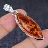 Natural Baltic Amber Gemstone 925 Sterling Silver Jewelry Pendant 2.17" n1O33