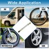 A ABSOPRO Tire Valve Stem Air Inflation Adapter Durable 120mm Long Tire Valve Extension Pure Copper Stainless Steel Silver Tone