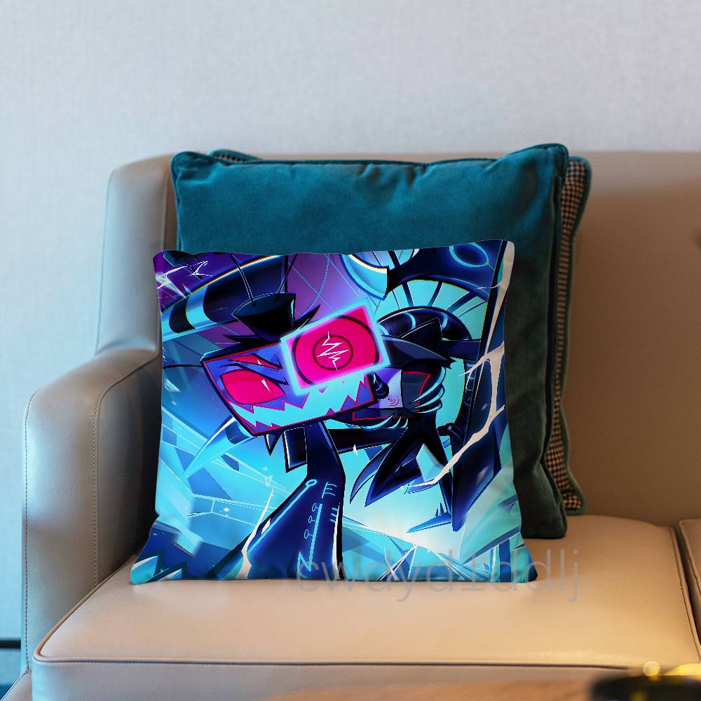 

HHazbin VOX HHotel Trust Us Pillow Case Short Plush Sofa Decorative Gift Home Doublesided Printing Cushio 30x30cm