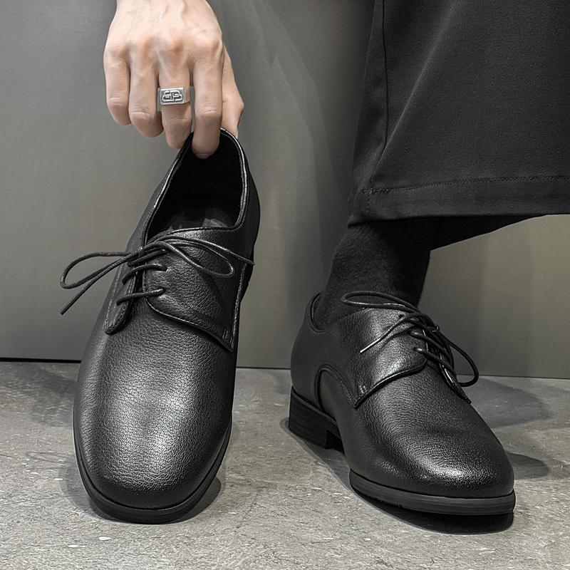 Black casual men's leather shoes luxury designer styles Office and Business Derby high-quality shoes 38-46 youth
