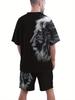 Casual Sports Suit Breathable Outdoor Casual Men's T-shirt and Shorts Suit Summer 3D Printing Suit for Adult Men