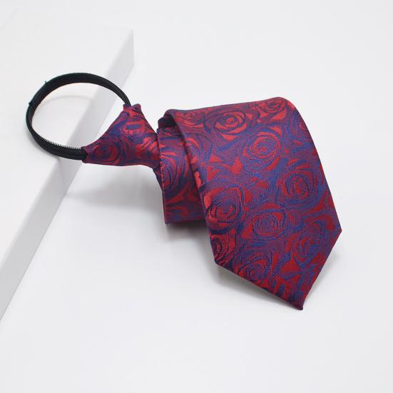 Men Business Tie Multiple Pattern Designs Rich Colors No Knot Casual Neck Tie Banquet Wedding Party Necktie