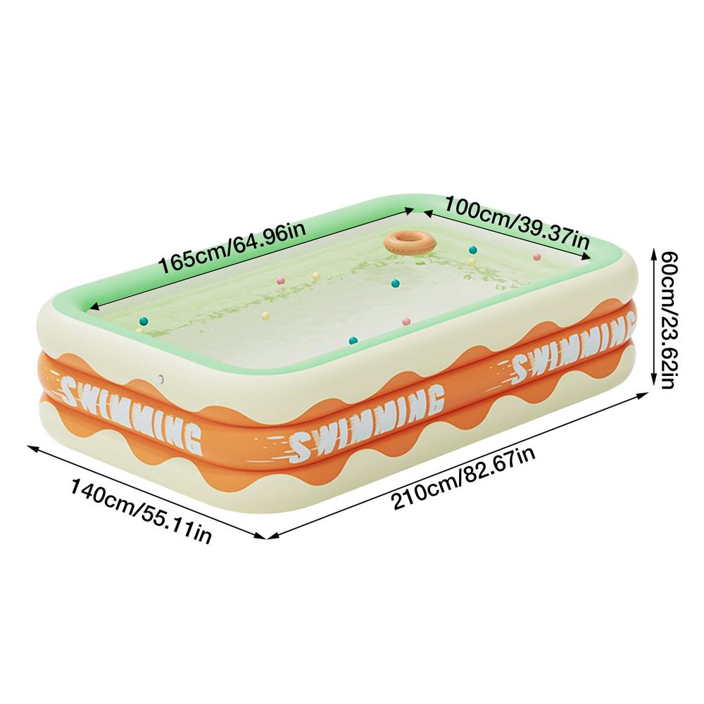 Full-Sized Foldable Inflatable Pool Wear-Resistant Thickened Above Ground Swimming Pool outdoor Comfortable Blow up Pool