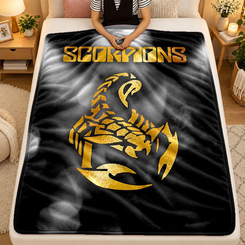 Flannel BlanketScorpions Warm Soft Throw Blanket for Indoor Sofa Bed Living Room Use
