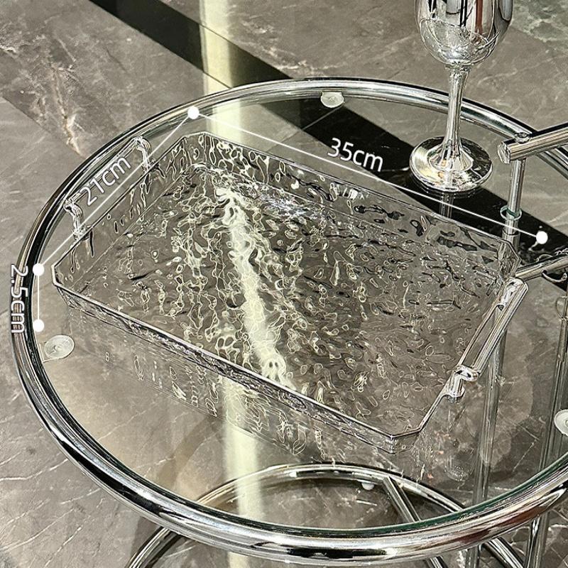 Akrylový podnos Obdélníkový podnos s držadly Domácí čajový podnos Prkénko Dezert Jídlo Domácí obývací pokoj Podnosy na sklenice na vodu Stolní dekorace