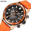MEGIR Neue Chronograph Luxus Quarz Militäruhr für Herren Silikon Kalender Wasserdichte Armbanduhr Uhr Relogio Masculino 2224