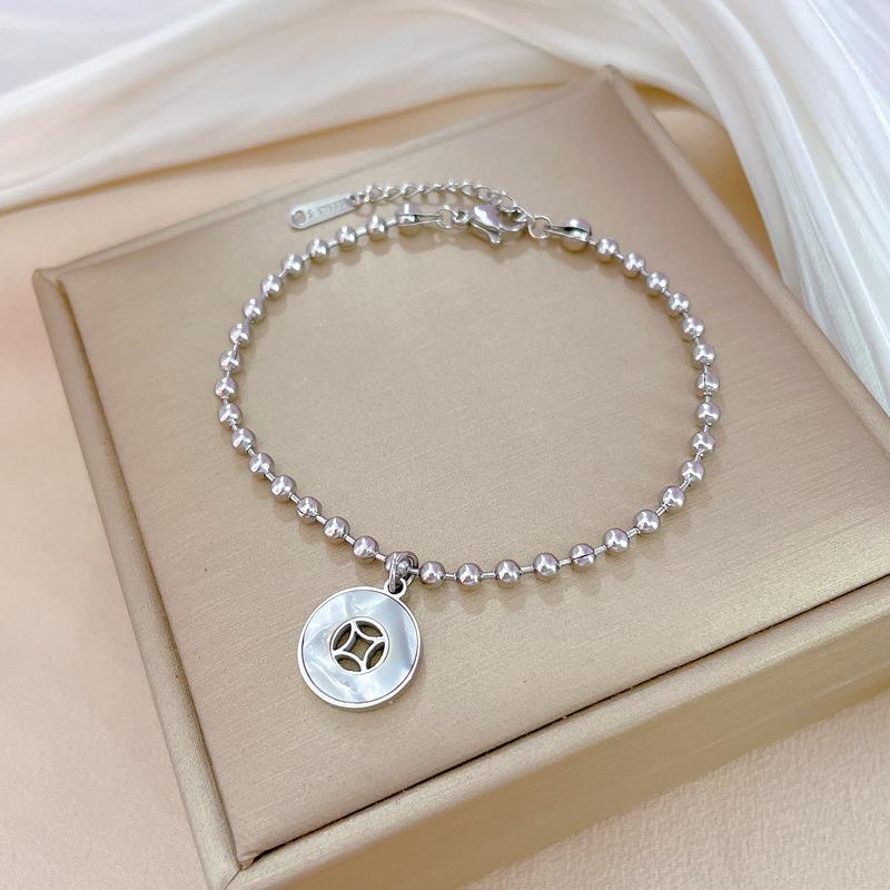 Dongmen Personalized Ring Shell Coin Round Bead Bracelet Female Retro Girlfriend