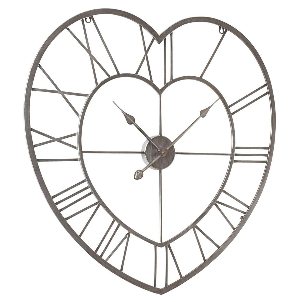 Hometime Metal Heart Shaped Wall Clock