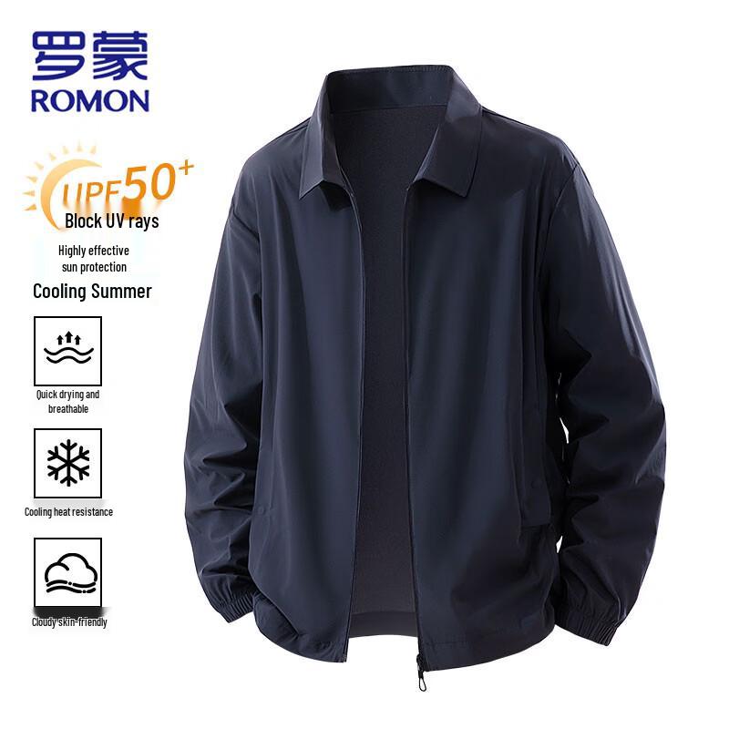 

ROMON Men s UPF50+ Ice Silk Cooling Sun Jacket L