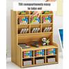 Wooden Desktop Organizer Multi Functional Desk Pen Holder Storage Box Desktop Stationary Storage Organizer for Home