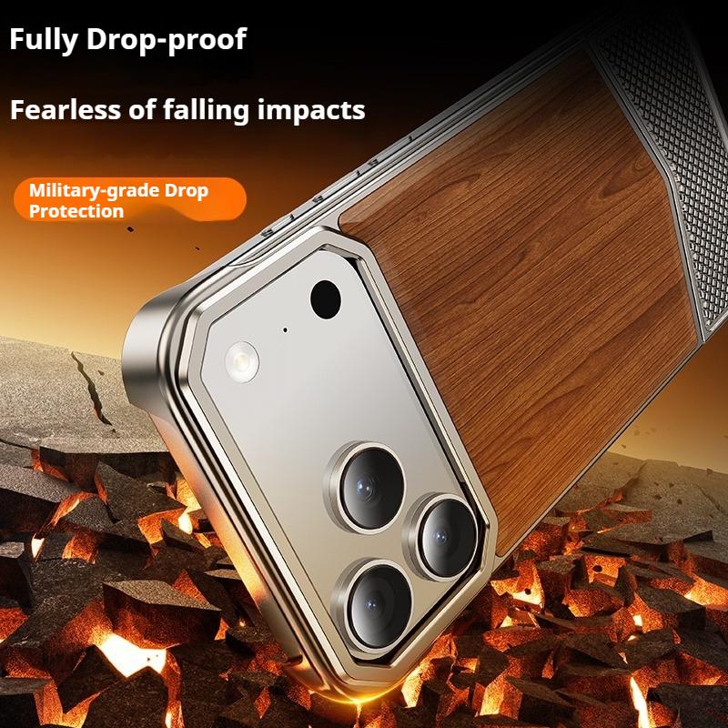 Eary Solid Wooden Phone Case for iPhone 17 Pro Max for Magsafe Magnetic Frameless Bumper Shockproof Drop Protection Cover Shell