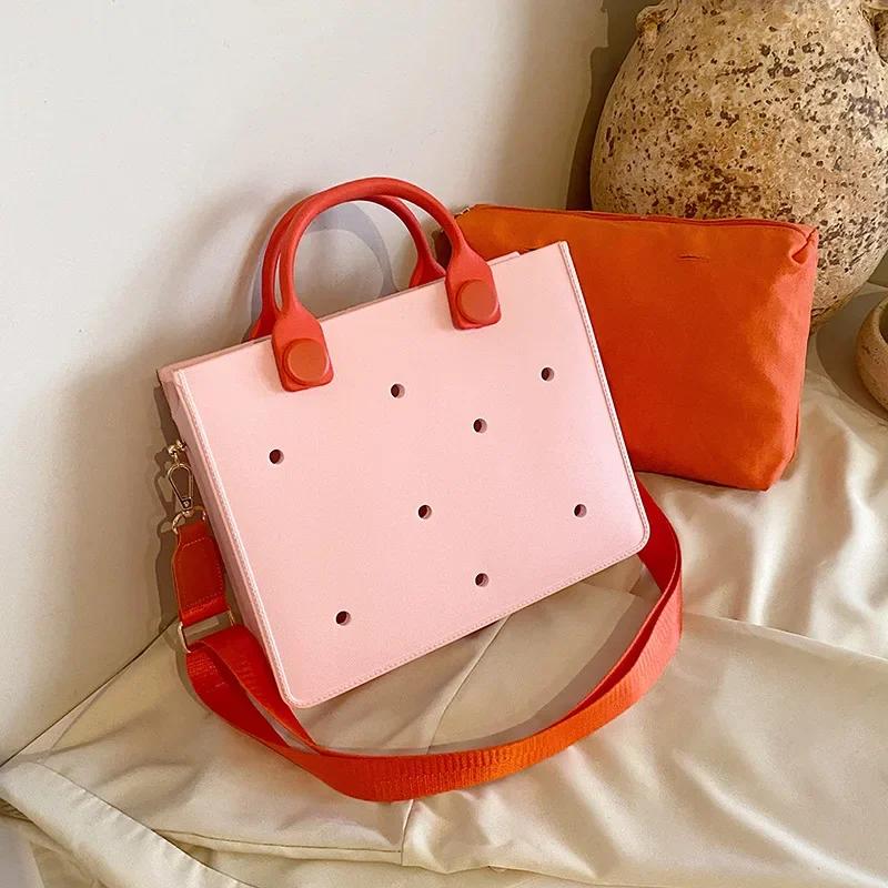 Leather women's bag monochromatic zipper women's shoulder bag beach bag waterproof bags new fashion