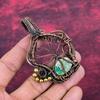 Tree Of Life Variscite Gemstone Pendant Copper Wire Wrapped Handmade Jewelry