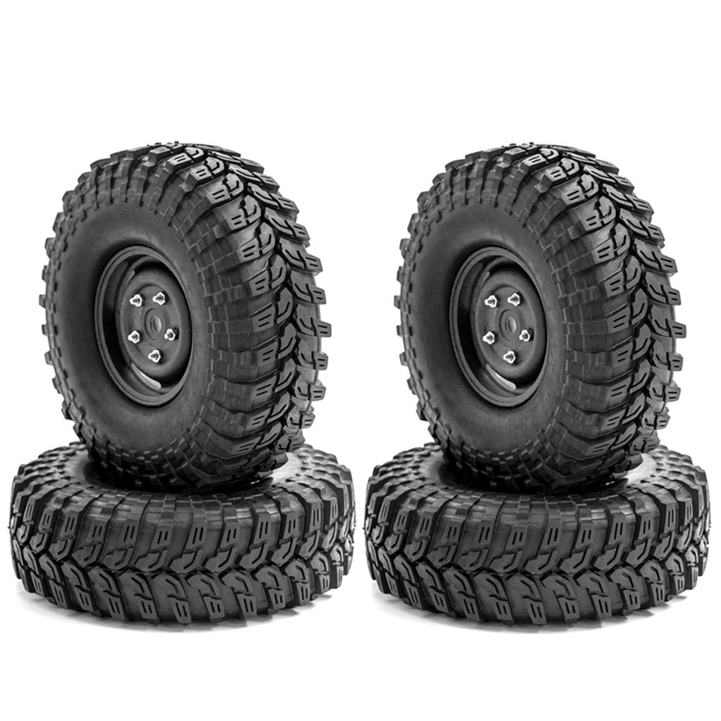 Car Tires with Wheel Rims Replacement for 1/10 Traxxas TRX4  Axial SCX10 90046 90047 CC10 RC Car