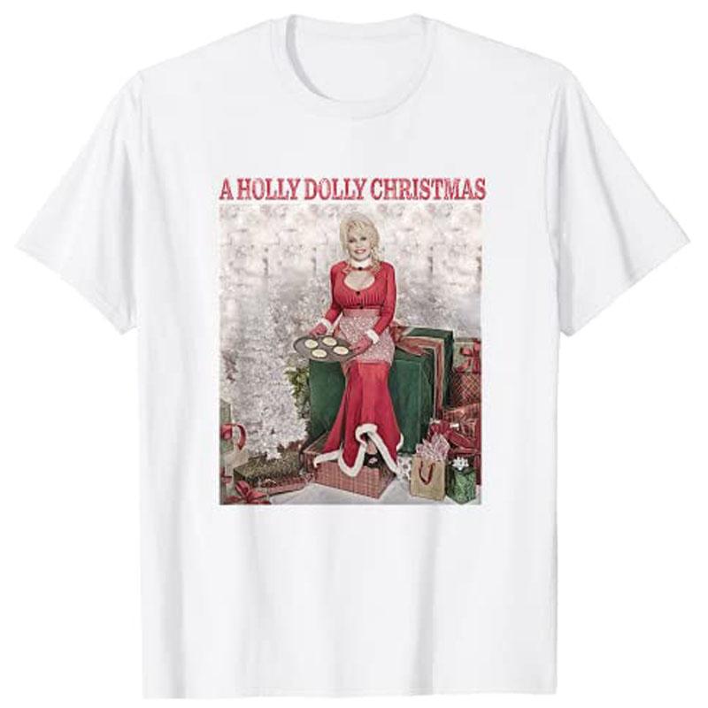 Dolly Parton Christmas Cookies T-Shirt Tops Graphic Tee