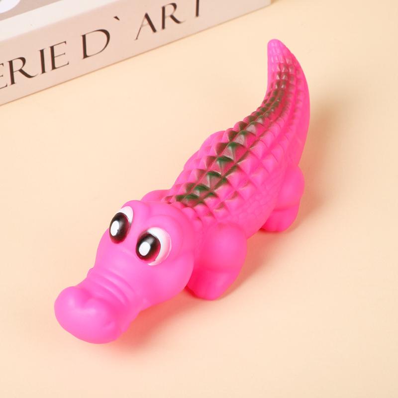 Quietschendes Gummi-Krokodil Hundespielzeug - Langlebiges Kau- und Spiel-Haustierspielzeug für Hunde, Lustiges Tierdesign für interaktive Spiele