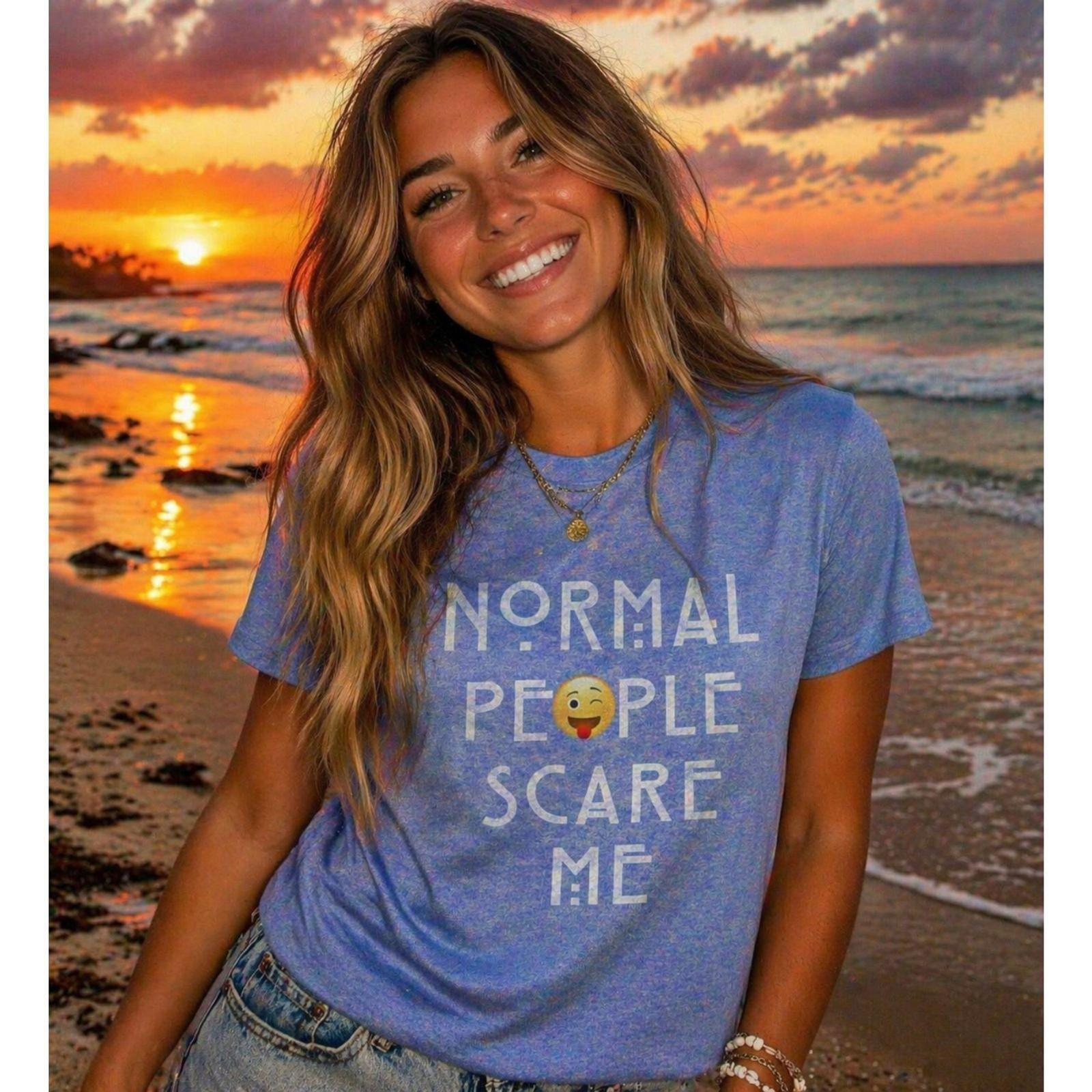 Normal People Scare Me Soft Touch T-SHIRT Emo Introvert Rude Punk Rock Small New XL