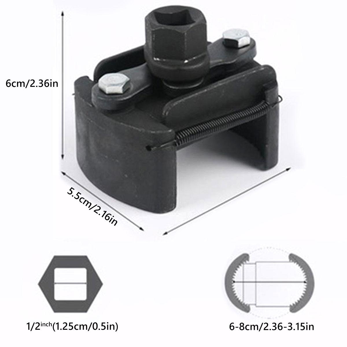 

Oil Filter Wrench Filter Housing Removal Tool 60-80mm 1/2inch Drive Oil Filter Remover 2-Jaws Oil Cover Off Removal Puller Tool чорний